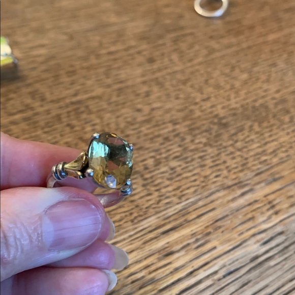 Vintage Jay King 925 and 18k marked designer ring w citrine solitaire sz 6 - Picture 3 of 10